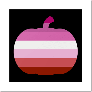 Halloween Pumpkin LGBT Flag Lipstick Lesbian Posters and Art